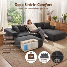 Load image into Gallery viewer, Artiss Modular Sectional Sofa Bed U-Shape 4-Seater Couch Chaise Ottoman Corduroy