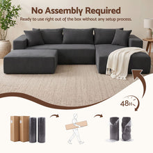 Load image into Gallery viewer, Artiss Modular Sectional Sofa Bed U-Shape 4-Seater Couch Chaise Ottoman Corduroy