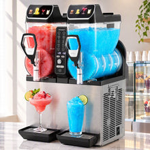 Load image into Gallery viewer, Devanti Commercial Slushie Machine 15L x2 Frozen Drink Maker Dual Tank Silver