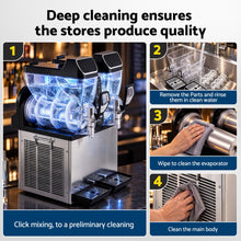 Load image into Gallery viewer, Devanti Commercial Slushie Machine 15L x2 Frozen Drink Maker Dual Tank Silver