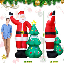 Load image into Gallery viewer, Christmas Inflatable Santa and Christmas Tree XL large 8 feet 2.5m Inflatable with LED lights