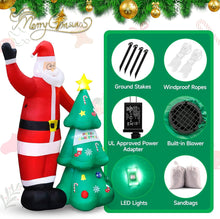 Load image into Gallery viewer, Christmas Inflatable Santa and Christmas Tree XL large 8 feet 2.5m Inflatable with LED lights