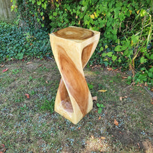 Load image into Gallery viewer, Twisted Side table 76cm Acacia Wood Side Table/Corner Table/Bar stool Clear Finish.