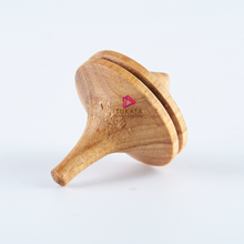 Load image into Gallery viewer, Spinning Top wooden hand made in a timber gift box (set of 2 tops included)