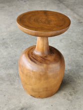 Load image into Gallery viewer, Side table Wine Glass shaped Acacia wood Corner drinks Table, fruit bowl, plant stand -48 cm height