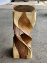Load image into Gallery viewer, Twisted side table 76cm Single Twist Acacia Wood Side Table, Corner Table, Bar stool Clear Finish