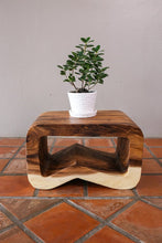Load image into Gallery viewer, Side Table carved wood Plant Stand or Bar Stool with Clear Finish-Raintree Wood.