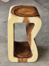 Load image into Gallery viewer, Side Table carved wood Plant Stand or Bar Stool with Clear Finish-Raintree Wood