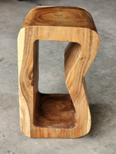 Load image into Gallery viewer, Side Table carved wood Plant Stand or Bar Stool with Clear Finish-Raintree Wood
