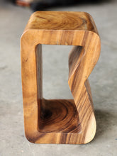Load image into Gallery viewer, Side Table carved wood Plant Stand or Bar Stool with Clear Finish-Raintree Wood