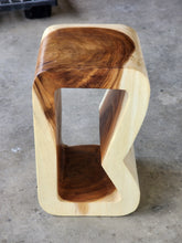 Load image into Gallery viewer, Side Table carved wood Plant Stand or Bar Stool with Clear Finish-Raintree Wood