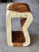 Load image into Gallery viewer, Side Table carved wood Plant Stand or Bar Stool with Clear Finish-Raintree Wood