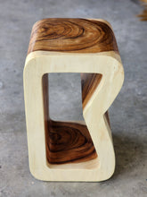 Load image into Gallery viewer, Side Table carved wood Plant Stand or Bar Stool with Clear Finish-Raintree Wood