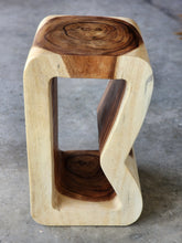 Load image into Gallery viewer, Side Table carved wood Plant Stand or Bar Stool with Clear Finish-Raintree Wood