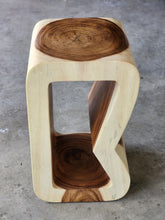 Load image into Gallery viewer, Side Table carved wood Plant Stand or Bar Stool with Clear Finish-Raintree Wood.