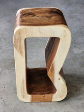Load image into Gallery viewer, Side Table carved wood Plant Stand or Bar Stool with Clear Finish-Raintree Wood.