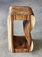 Load image into Gallery viewer, Side Table carved wood Plant Stand or Bar Stool with Clear Finish-Raintree Wood.