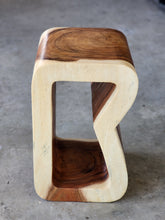 Load image into Gallery viewer, Side Table carved wood Plant Stand or Bar Stool with Clear Finish-Raintree Wood.