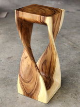 Load image into Gallery viewer, Twisted Side table 76cm Acacia Wood Side Table/Corner Table/Bar stool Clear Finish.