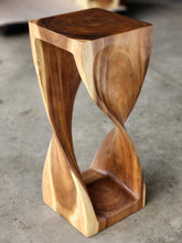 Load image into Gallery viewer, Twisted Side table 76cm Acacia Wood Side Table/Corner Table/Bar stool Clear Finish.