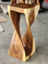 Load image into Gallery viewer, Twisted Side table 76cm Acacia Wood Side Table/Corner Table/Bar stool Clear Finish.