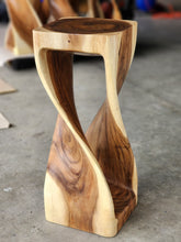 Load image into Gallery viewer, Twisted Side table 76cm Acacia Wood Side Table/Corner Table/Bar stool Clear Finish.