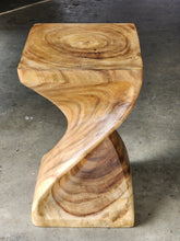 Load image into Gallery viewer, Single twisted stool-Raintree Wood Stool/Corner side Table Lamp Table Carved out of a Whole Tree Trunk.