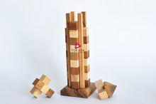 Load image into Gallery viewer, Hand Made Wood Tower Puzzle Game from Thailand - stacking advanced Tower