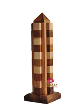 Load image into Gallery viewer, Hand Made Wood Tower Puzzle Game from Thailand - stacking advanced Tower
