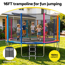 Load image into Gallery viewer, Everfit 16FT Kids Trampoline Rebounder with Enclosure Net Storage Bag