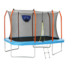 Load image into Gallery viewer, Everfit 12FT Kids Trampoline Rectangle Rebounder with Basketball Set Blue