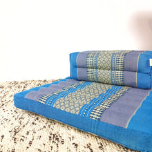Load image into Gallery viewer, Thai kapok cushion Meditation Cushion + Seating Block Set BlueFoldable Meditation Cushion + Seating Block Set