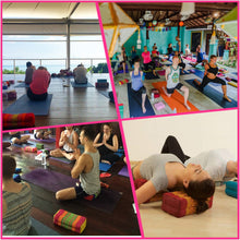 Load image into Gallery viewer, Thai kapok cushion Meditation Cushion + Seating Block Set BlueFoldable Meditation Cushion + Seating Block Set