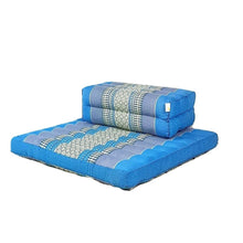 Load image into Gallery viewer, Thai kapok cushion Meditation Cushion + Seating Block Set BlueFoldable Meditation Cushion + Seating Block Set