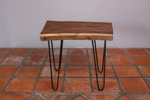 Load image into Gallery viewer, Side Table Live Edge Wooden Corner Table, Plant or book Stand Raintree Wood-OS59