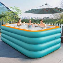 Load image into Gallery viewer, Large inflatable swimming pool, green swimming pool, suitable for home yard, outdoor pool, summer family gathering, must-have pool for playing water
