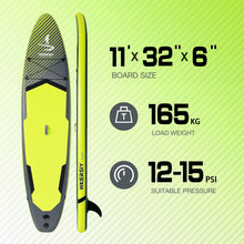 Load image into Gallery viewer, Inflatable vertical paddle set for water sports and surfing-including air pump, paddle, rope, backpack, fin box and maintenance tools.
