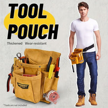 Load image into Gallery viewer, Leather Tool Pouch Tool Storage Australia Adjustable Belt Tool Pouch Fine - Yellow - Size regular