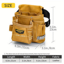 Load image into Gallery viewer, Leather Tool Pouch Tool Storage Australia Adjustable Belt Tool Pouch Fine - Yellow - Size regular