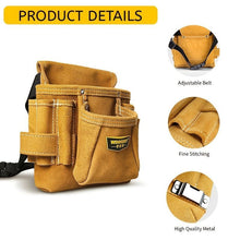 Load image into Gallery viewer, Leather Tool Pouch Tool Storage Australia Adjustable Belt Tool Pouch Fine - Yellow - Size regular