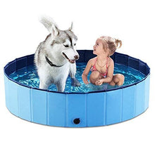 Load image into Gallery viewer, 39.5*12in Foldable Dog Pet Bath Pool Collapsible Dog Pet Pool Bathing Tub Teen Pool Doggie Wading Pool for Puppy Small Medium Large Dogs Cats and Teen - Blue - Size 39.5*12in