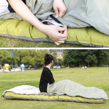 Load image into Gallery viewer, Ultralight 1.5lbs Sleeping Bag 50-70°F for Warm Weather
Waterproof nylon shell, breathable polyester fill, 2-way zipper for double bag use, machine washable, for teens & adults(Olive Green)