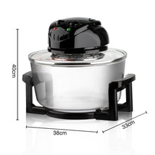 Load image into Gallery viewer, 12L 8-in-1 Electric Air Fryer with 360° Panoramic Glass Bowl, 1200W Low-Fat Multi-Purpose Cooker for Roast Chicken, Pizza, and Family Meals.(black)