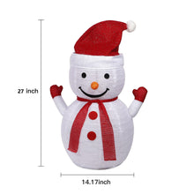 Load image into Gallery viewer, 2-Pack Lighted Christmas Snowman Decoration Lantern, 45 LED Collapsible Pop-Up Ornament with 8 Light Modes & Timer, Indoor Outdoor Holiday Décor