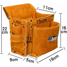 Load image into Gallery viewer, Multifunctional Tool Pouch Belt Tool Bag Thickened Tool Waist Bag Durable Cowhide Hardware Tool Storage
