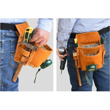 Load image into Gallery viewer, Multifunctional Tool Pouch Belt Tool Bag Thickened Tool Waist Bag Durable Cowhide Hardware Tool Storage
