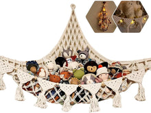 Load image into Gallery viewer, Stuffed Animal Storage Hammock Wall Hanging Corner Net Organizer for Bedroom Nursery Room Decor, Beige, 47.2 Inch