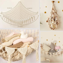 Load image into Gallery viewer, Stuffed Animal Storage Hammock Wall Hanging Corner Net Organizer for Bedroom Nursery Room Decor, Beige, 47.2 Inch