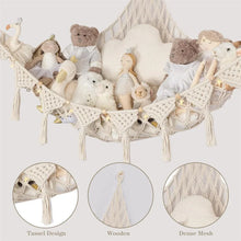 Load image into Gallery viewer, Stuffed Animal Storage Hammock Wall Hanging Corner Net Organizer for Bedroom Nursery Room Decor, Beige, 47.2 Inch