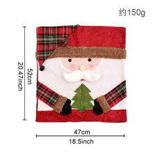 Load image into Gallery viewer, Santa & Snowman Christmas Chair Covers, 2 Pack Xmas Dining Chair Slipcovers, Plaid Fabric Chair Back Covers for Holiday Dinner Party Decor